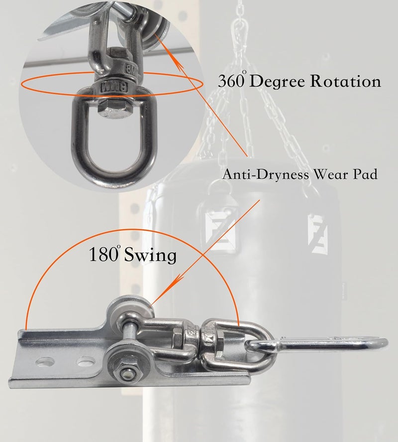 Firofend Upgraded 360° Swivel Heavy Bag Mount for Punching Bag Hanger. Heavy Bag Hanger for Yoga, Gym, Swing Chairs, and Hammocks Bags Mount. Punching Bags Hanger. - Image 4